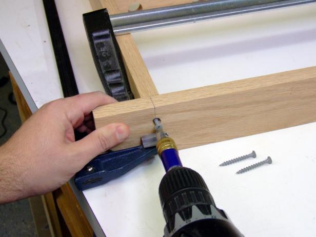 When assembling the base of your pot rack drill 3/8-inch countersunk holes for the 3/8-inch furniture buttons, and attach using glue and 1-5/8-inch screws.