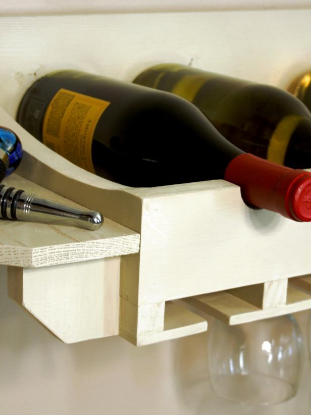 Need a little more storage but don't have a lot of room? Make your own wine rack with glass storage to maximize your space and add an entertaining flare!