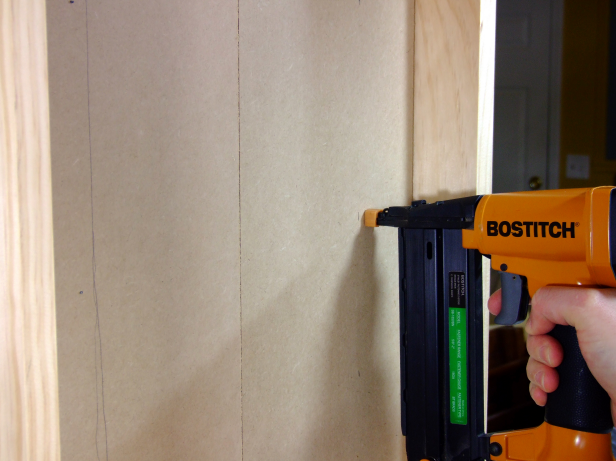Attach the wainscot to the base with #18 x 5/8-inch brads as shown (Image 3).
