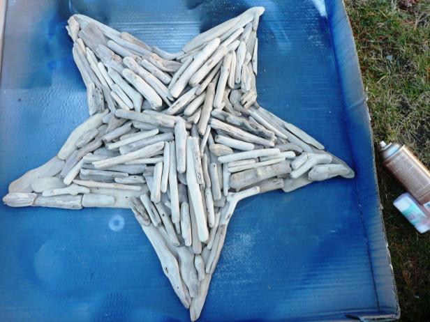 The finished silver driftwood star will add natural beauty and sparkle to your holiday decor.