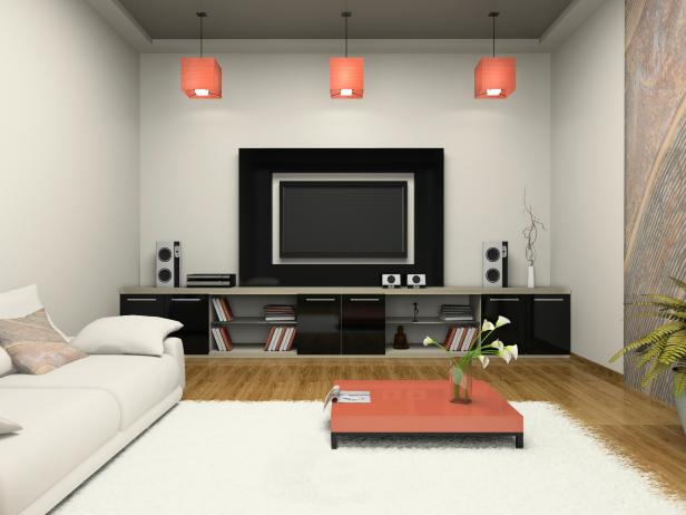Black and White Media Room Black and White Media Room