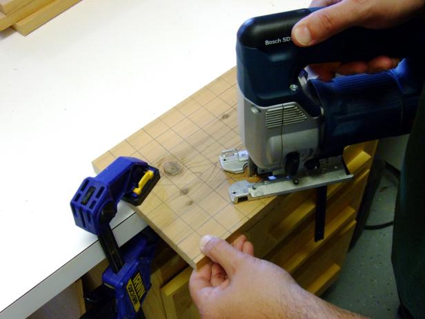 Cut the long filler strips to length to match the height of the wings. Cut the short filler strips to match the distance between the bottom outer edge of the wings and the long filler strips.