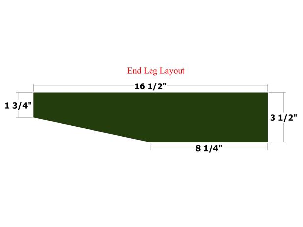Measure the dimensions of the outer legs and cut them. Two legs will be used on the outer ends of your bench.