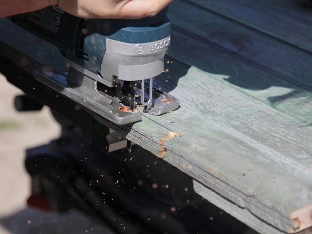 Trace the hinge outline onto the door face, and, then, use a jigsaw to cut a recessed hinge notch.