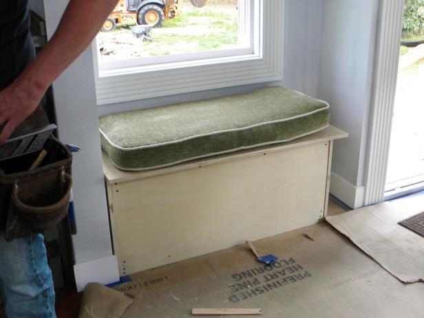 Dry fit the bench to the space before securing it.