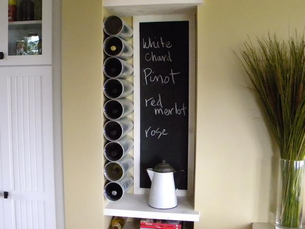 Wine Rack Kitchen Nook Wine Rack with Chalkboard Paint Wall
