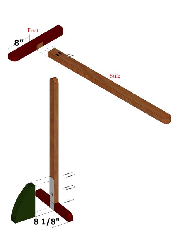 Use the pattern to mark the placements for pocket holes on the end of the stiles.