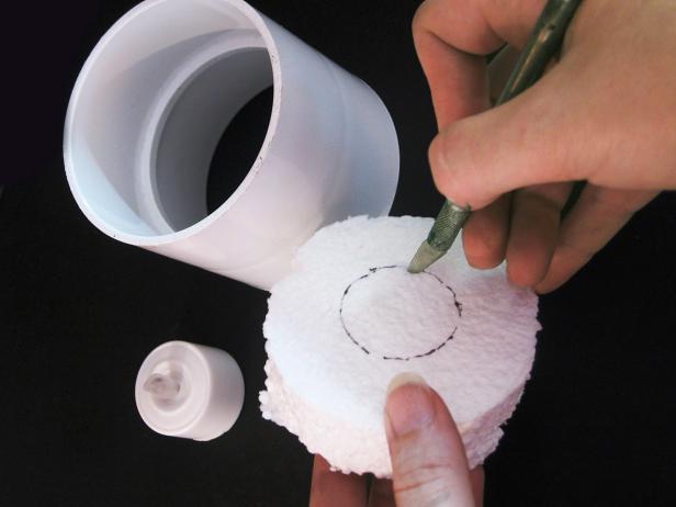 Position Tea Light Cut Out Styrofoam