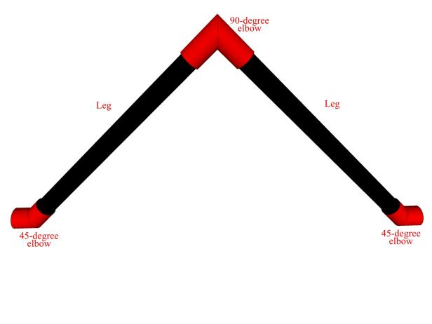 Use the configuration as a guide for creating eight leg assemblies. The last four legs will be used in the final assembly.