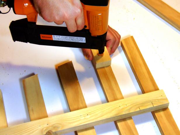 Position the stake and attach using glue and #18 x 1-1/4" wire brads. Use at least three brads.