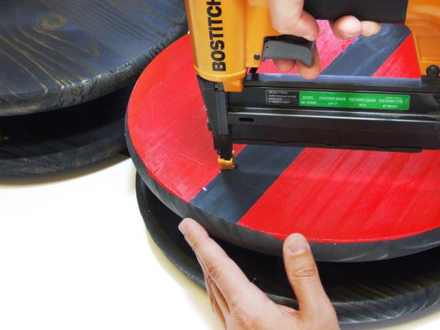 Apply construction adhesive to the top edges of the spacers and position the remaining body segments (a square will help in positioning the edges flush) and attach using #18 x 1 1/4-inch brads.