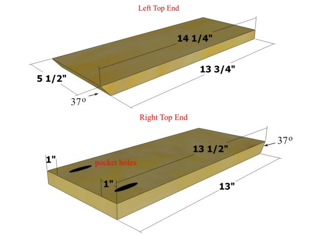 Use the layout as a guide for marking and cutting the bottom end to shape. You'll need a compound miter saw to make the 8-degree bevel cuts on the ends.