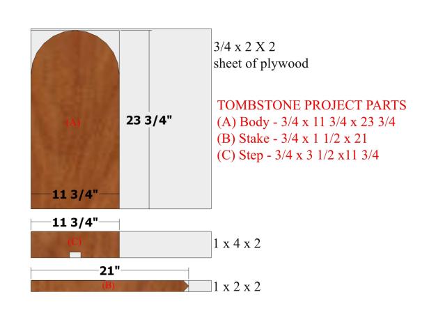 Tombstone Project Cut LIst Tombstone Project Cut LIst