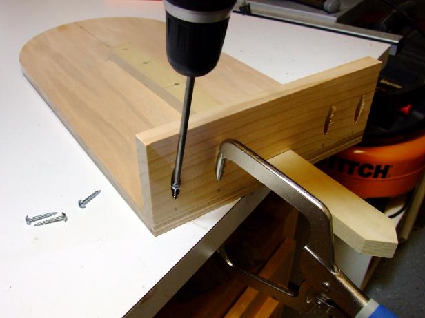 Attach the step using glue and 1-1/4" pocket-hole screws.