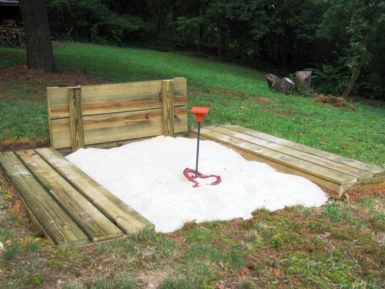 How do you build a backyard horseshoe pit?