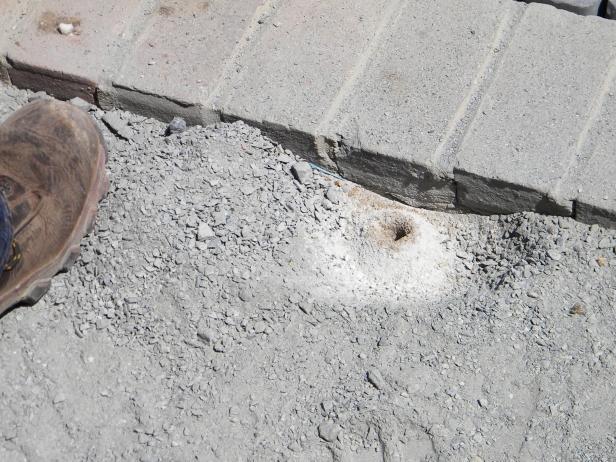 The cobblestones need a layer of stone dust to bed down the stones when pressure is applied.