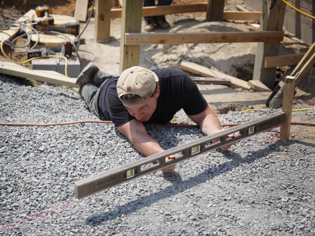 You can also use a 6' level to determine the grade for your patio area.