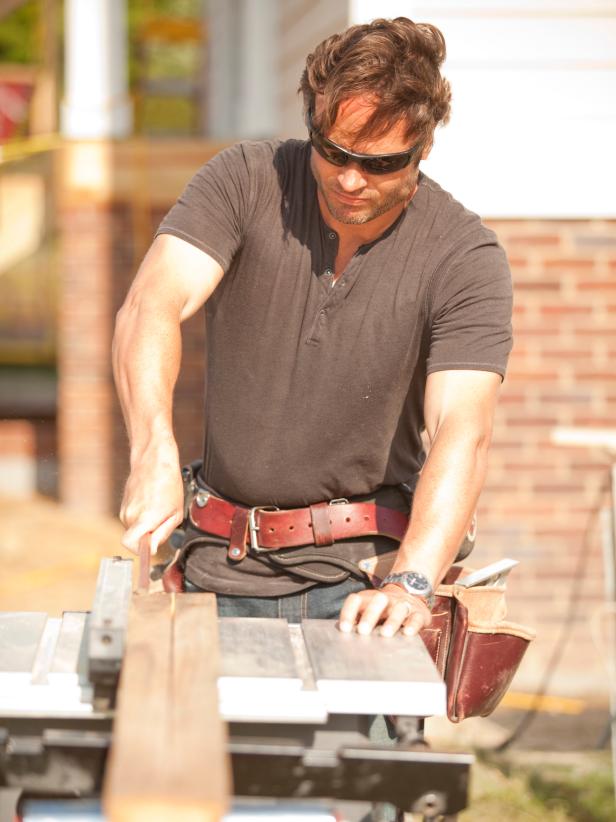 Carefully measure and mark wood to be cut for the bench seat perimeter bands.