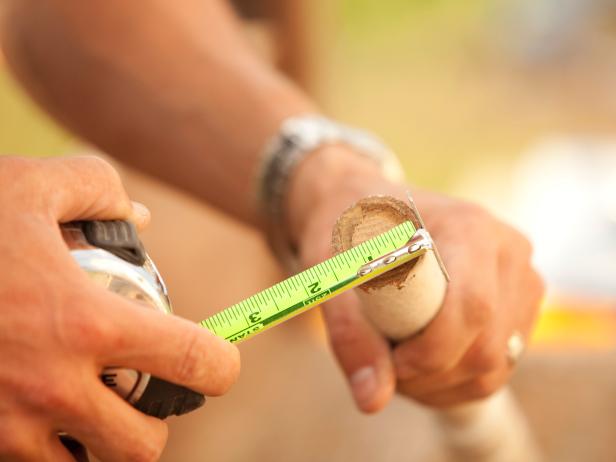 Determine the size of bit by measuring the precut bottom dimension of the baluster leg. A very snug fit is desired.