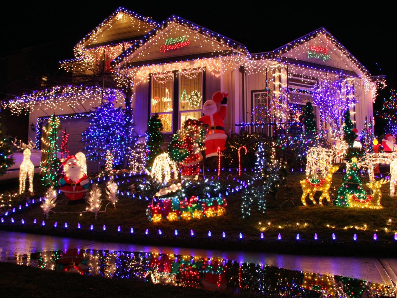 eye popping neon christmas light display nontraditional christmas ...