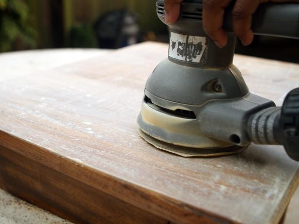 How To Re-Purpose A Table Into Two Nightstands Budget DIY Project: Turn One Table Into Two Nightstands- Step 4-Sand and Prep for Paint