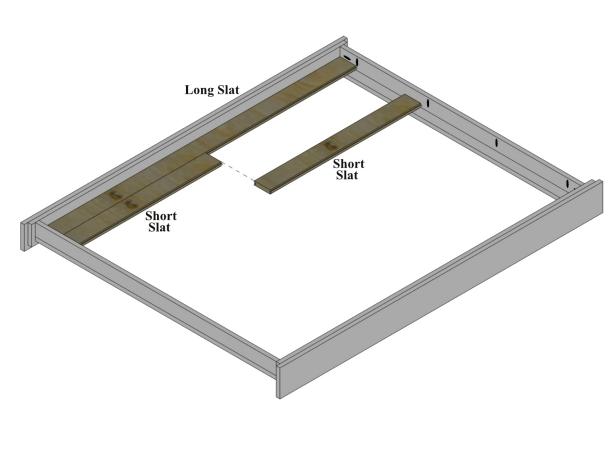 Place slots into frame with help from the guide.
