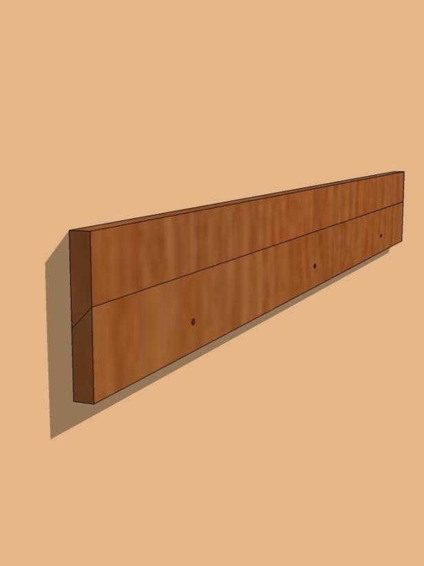 Graphic of a cleat installed on the wall.