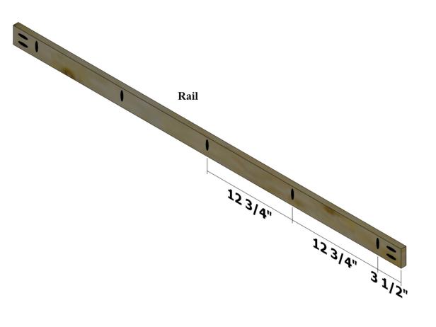 Use the guide for drilling pocket holes in the rails.