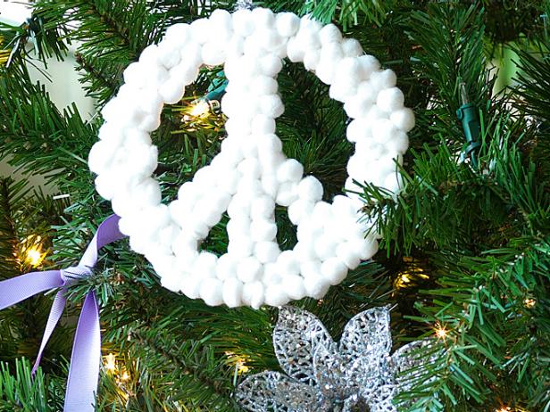 White Christmas Peace Ornament White Christmas Peace Ornament