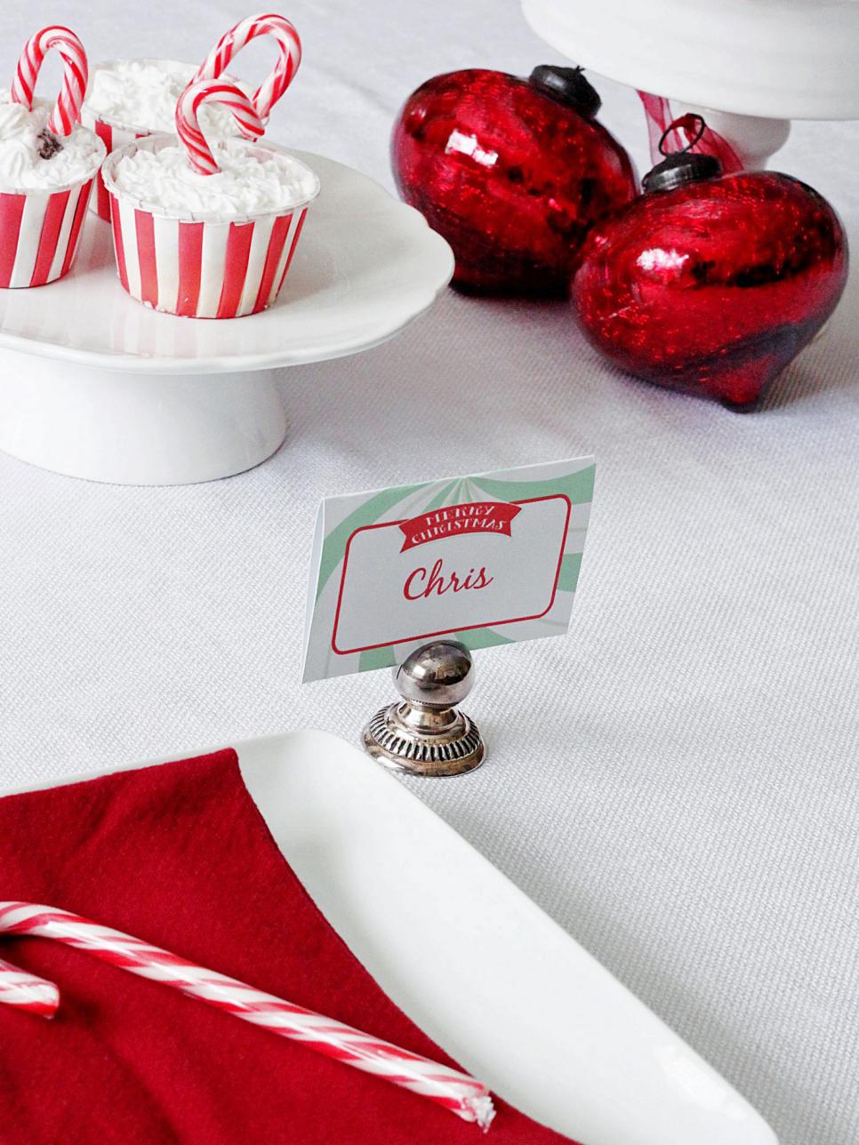 Christmas Table Place Cards Template