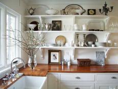 Images of Beautifully-Organized Open Kitchen Shelving | DIY  Design Ideas for Kitchen Shelving and Racks 9 Photos