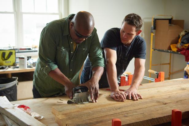 After marks are made, use the joiner to cut the biscuit slots at each location.