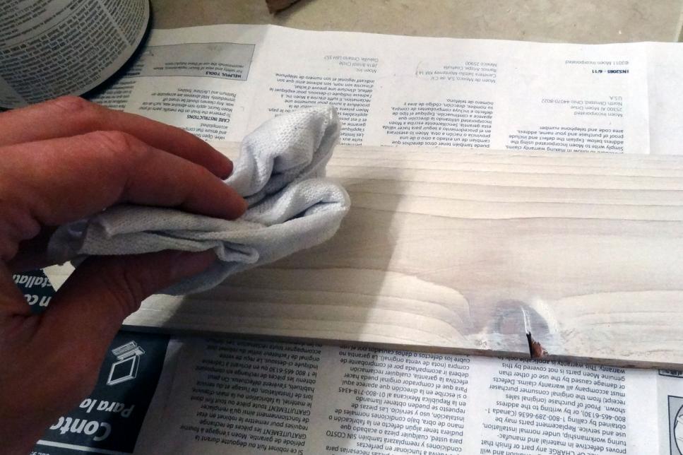 Add a wood frame around a plain mirror DIY