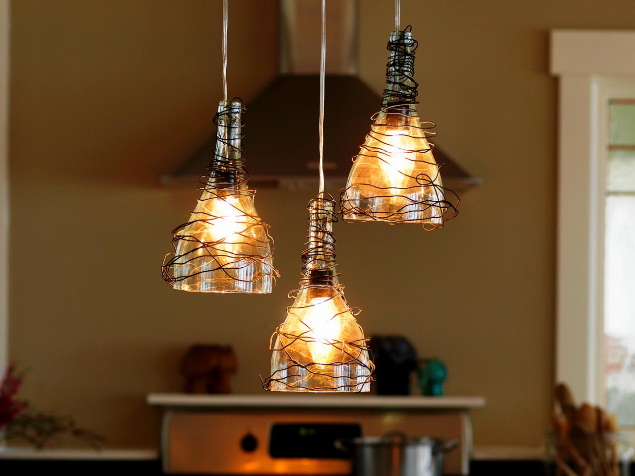 wine bottle kitchen pendant light