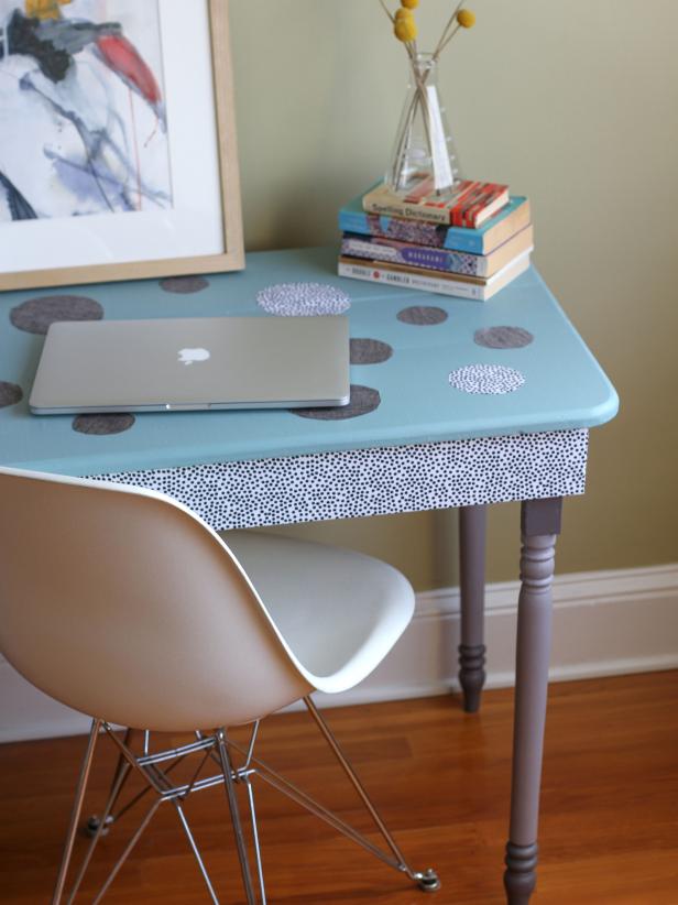 A StepbyStep Guide to Update an Old Desk With Paint and Fabric how