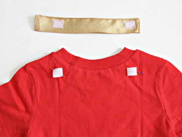 Super Hero Costume Pin Velcro on T-Shirt