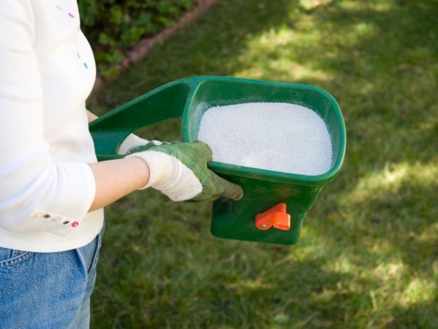 Handheld Spreader with Fertilizer Handheld Spreader with Fertilizer