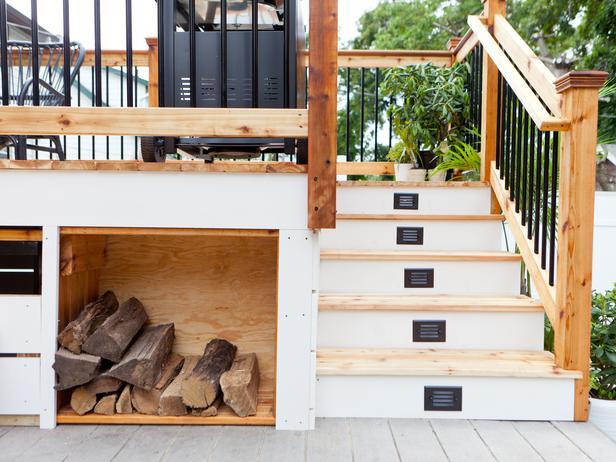 Backyard Deck With Firewood Storage Backyard Deck With Firewood Storage