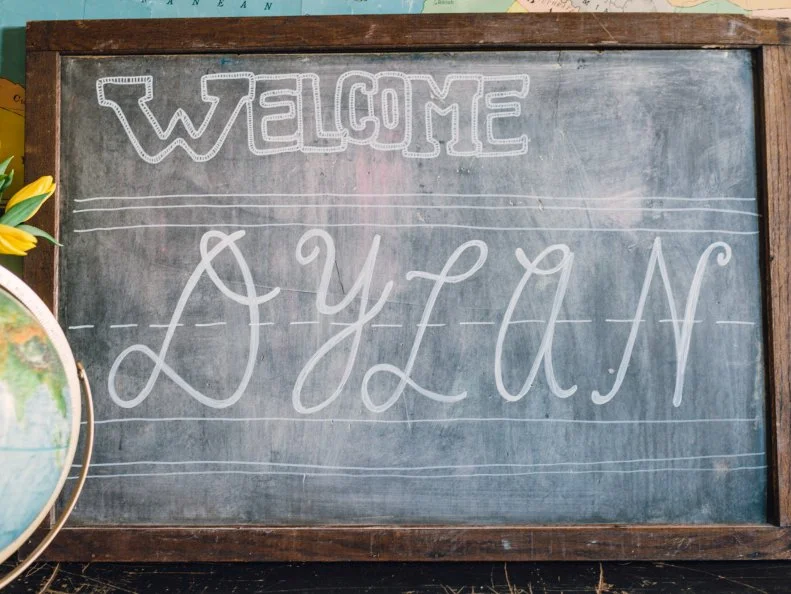 Collegiate Style Baby Shower Vintage Chalk Board Signage