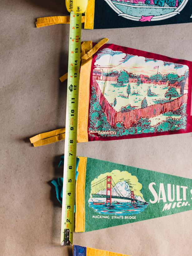 Vintage School Pennant Garland Step 3, Meaure the Vintage School Pennant Garland Step 3, Meaure the