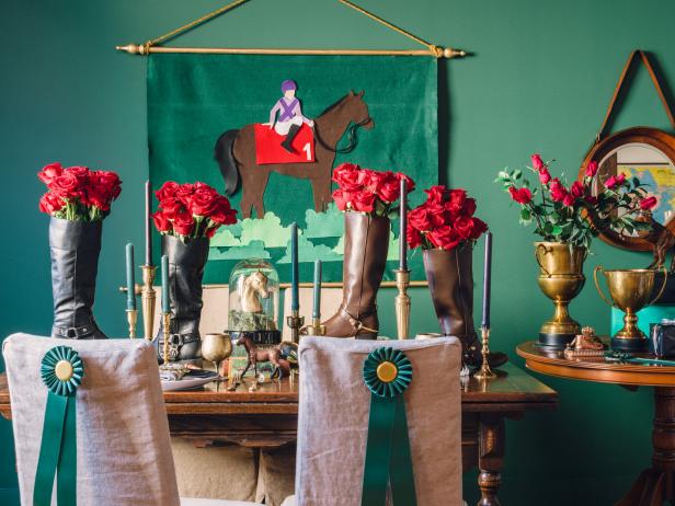 Equestrian Style Baby Shower Table Setting Equestrian Style Baby Shower Table Setting