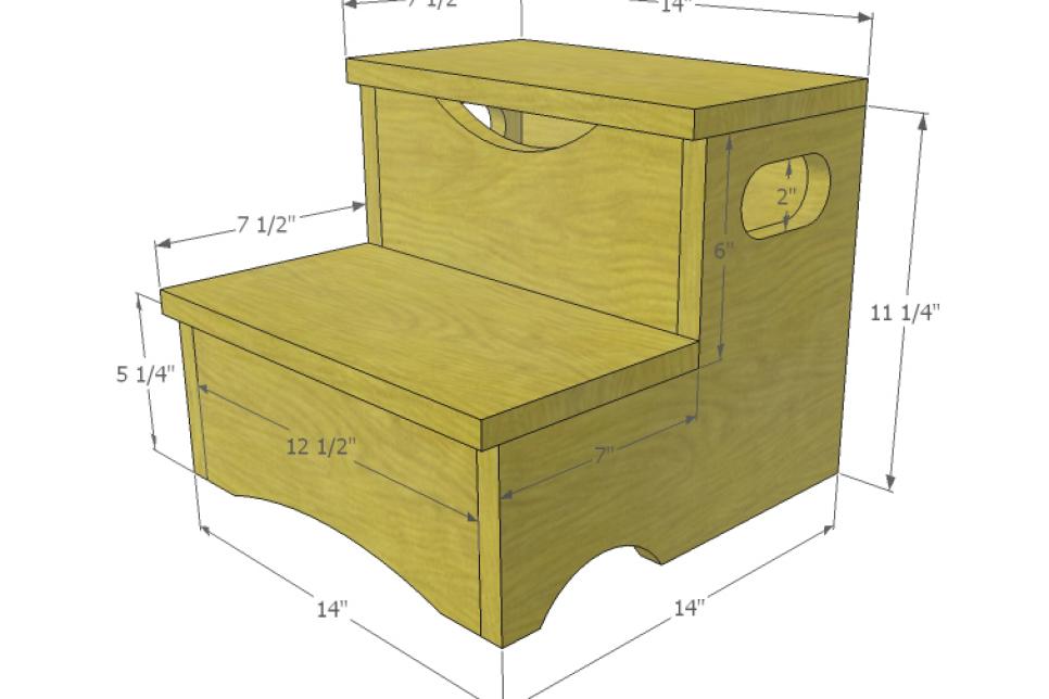 woodworking project: how to build a storage step stool for