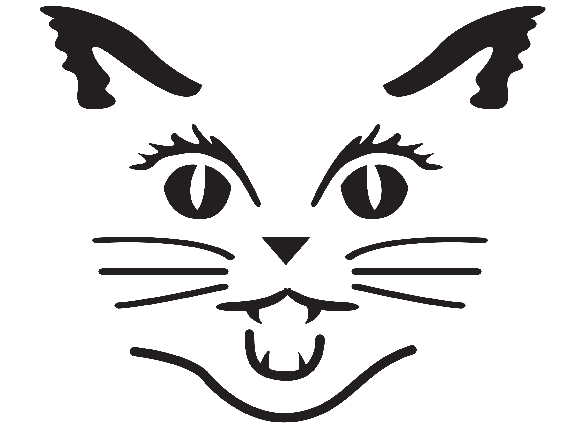 Трафарет морды кота