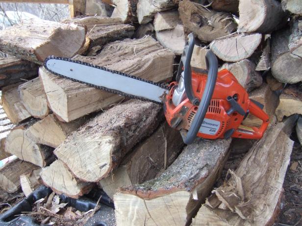 Chainsaw With Firewood Chainsaw With Firewood