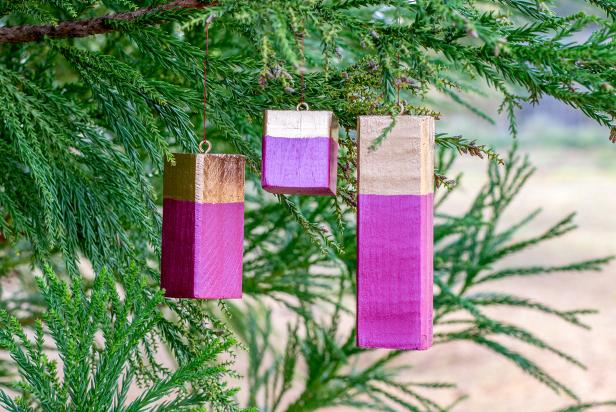 Modern Geometric Wood Ornaments Modern Geometric Wood Ornaments