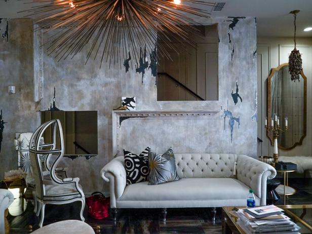 Glam Living Room With Metallic Accents Glam Living Room With Metallic Accents