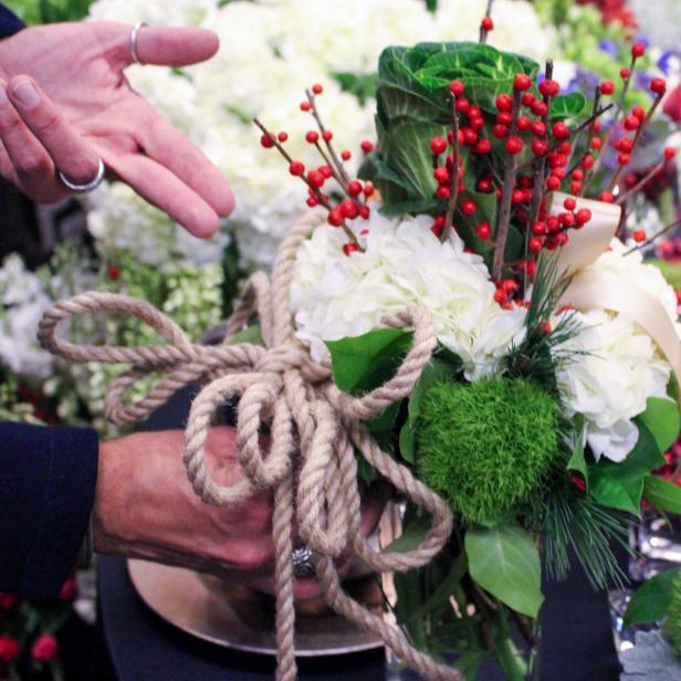 Rope Accent on Flower Arrangement Rope Accent on Flower Arrangement