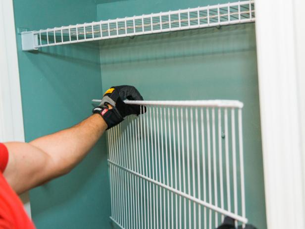 Step 1- Remove Wire ShelvingLift out wire shelving and using a straight screw driver or utility blade gently pry out the hardware from the wall This will leave holes, but the ledge you will install will cover these, so no patching is necessary beyond a bit of touch of paint.