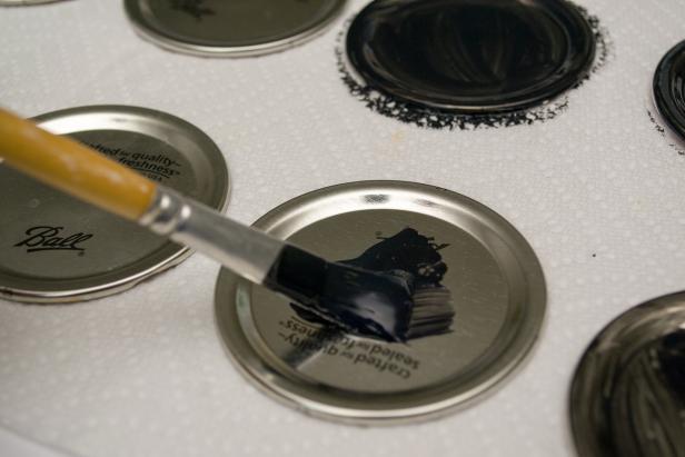 Pain the Canning Lids Canning Lids with Black Paint