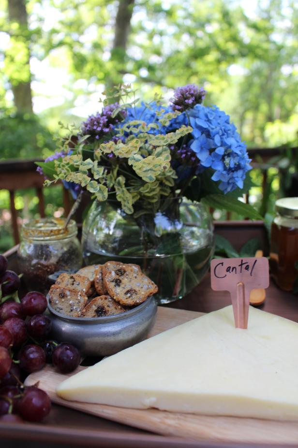 Flowers on Cheese Tray cheese tray